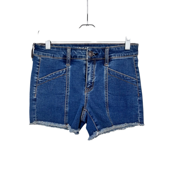 American Eagle NWT Super Stretch Midi Shorts Size 4 Denim Jean Blue Casual - Picture 1 of 6